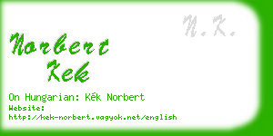 norbert kek business card