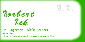 norbert kek business card